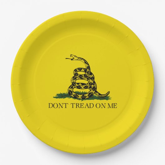 Gadsden Flag (Don't Tread on Me) (Schlangenflagge) Pappteller (Vorderseite)