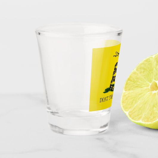 Gadsden Flag (Don't Tread on Me) (Schlangenflagge) Schnapsglas (Links)