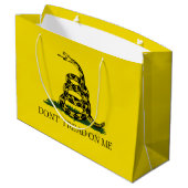 Gadsden Flag (Don't Tread on Me) (USA Snake) Große Geschenktüte (Rückseite Schrägansicht)