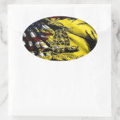 Gadsden Flag - Freiheit oder Tod Ovaler Aufkleber (Tasche)