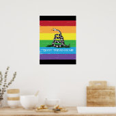 Gadsden Flag LGBT Tritt mir nicht auf Regenbogensc Poster (Küche)