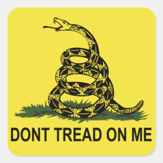 Gadsden Flag Quadratischer Aufkleber (Vorderseite)