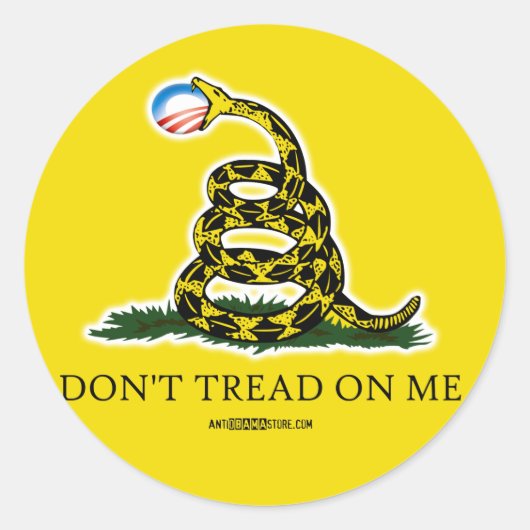 Gadsden Flag Runder Aufkleber (Vorderseite)