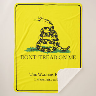 Gadsden Flag Tread on me Family Name Estd Dt Sherpadecke