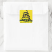 Gadsden Flag - Treten Sie mir nicht auf Quadratischer Aufkleber (Tasche)