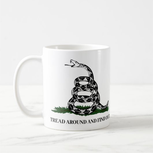 Gadsden-Flag-Umgehung und Erfahren Kaffeetasse (Links)