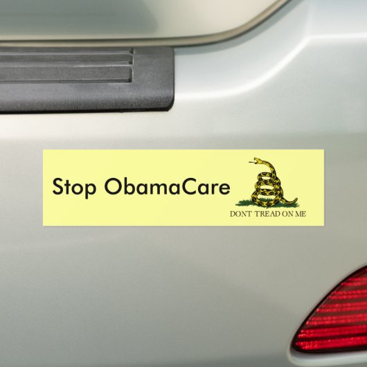 Gadsden_flag_White, Halt ObamaCare Autoaufkleber (Auf Auto)