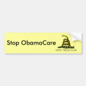 Gadsden_flag_White, Halt ObamaCare Autoaufkleber (Vorne)