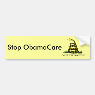 Gadsden_flag_White, Halt ObamaCare Autoaufkleber