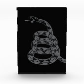 Gadsden-Flagge Don't Tread on Me Grau Fotoblock (Vorderseite)