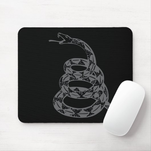 Gadsden-Flagge Don't Tread on Me Grau Mousepad (Mit Mouse)