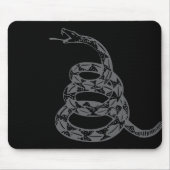 Gadsden-Flagge Don't Tread on Me Grau Mousepad (Vorne)