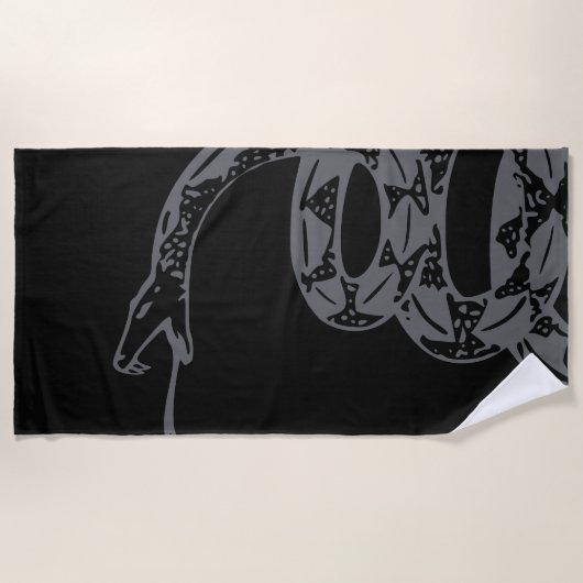 Gadsden-Flagge Don't Tread on Me Grau Strandtuch (Vorderseite)