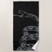 Gadsden-Flagge Don't Tread on Me Grau Strandtuch (Vorderseite)