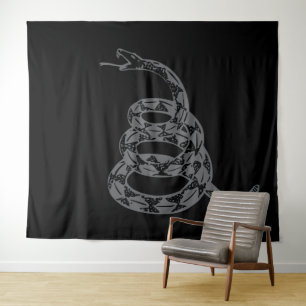 Gadsden-Flagge Don't Tread on Me Grau Wandteppich