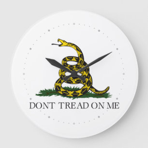 Gadsden-Flagge Don't Tread on Me Libertäre Gelb Große Wanduhr