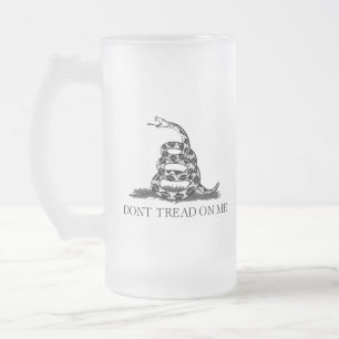 Gadsden-Flagge Don't Tread on Me Libertäre Gelb Mattglas Bierglas