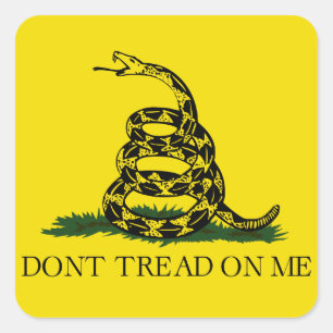 Gadsden-Flagge Don't Tread on Me Quadratischer Aufkleber