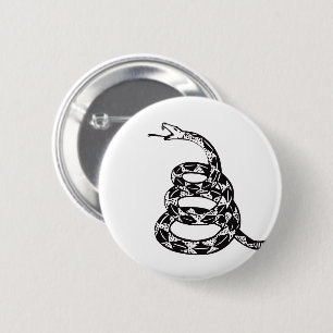 Gadsden-Flagge Don't Tread on Me Schwarz und Weiß Button