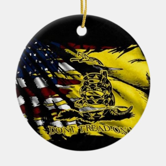Gadsden-Flagge - Freiheit oder Tod Keramik Ornament (Vorne)