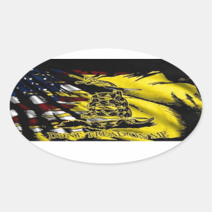 Gadsden-Flagge - Freiheit oder Tod Ovaler Aufkleber