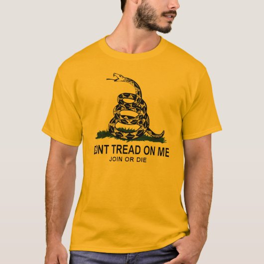 Gadsden-Flagge (Gold) T-Shirt (Vorderseite)