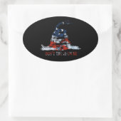 Gadsden-Flagge in Rot-Weiß und Blau Ovaler Aufkleber (Tasche)