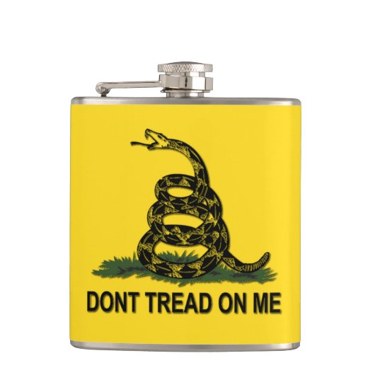 Gadsden-Flagge treten nicht auf mir Flachmann (Vorderseite)