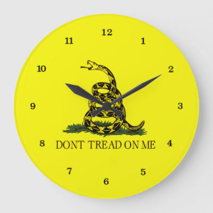 Gadsden-Flagge treten nicht auf mir Große Wanduhr
