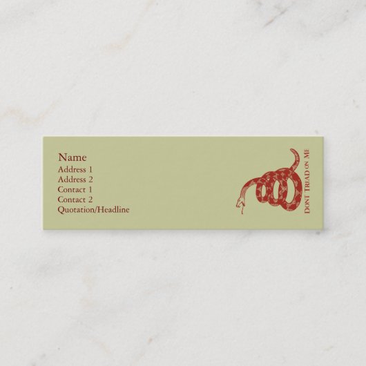 Gadsden-Flaggen-Visitenkarten Mini Visitenkarte (Vorderseite)