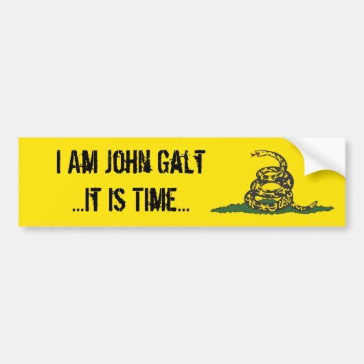 Gadsden John Galt ist es Zeit Autoaufkleber (Vorne)