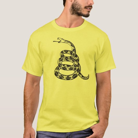 Gadsden-Schlange - Schwarzes T-Shirt (Vorderseite)