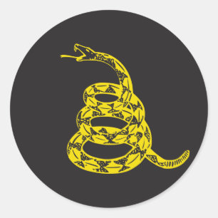 Gadsden Snake - Gelb Runder Aufkleber