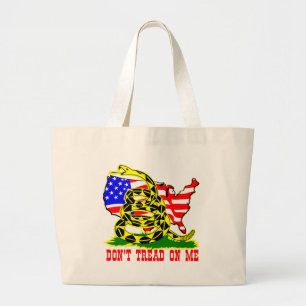 Gadsden Snake nicht mit amerikanischer Flagge auf Jumbo Stoffbeutel