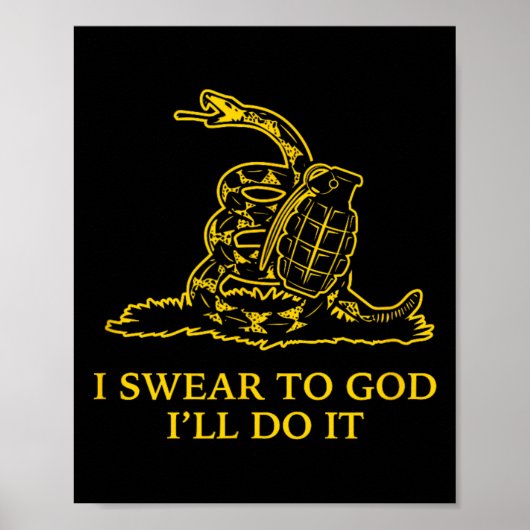Gadsden Snek Snake Flag Don't Tread Parody Grenade Poster (Vorne)