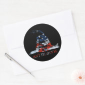 Gadsden - Treten Sie mir nicht rot, weiß und blau Runder Aufkleber (Umschlag)