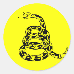 Gadsden umwickelte Klapperschlange Runder Aufkleber
