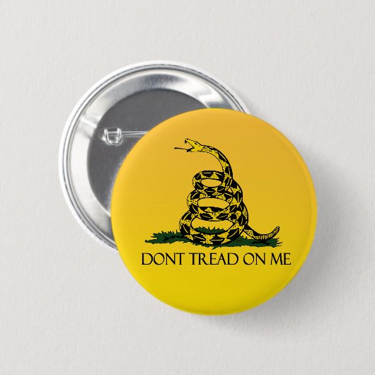 Gadsdenflagge, gelber Hintergrund Button (Vorne & Hinten)