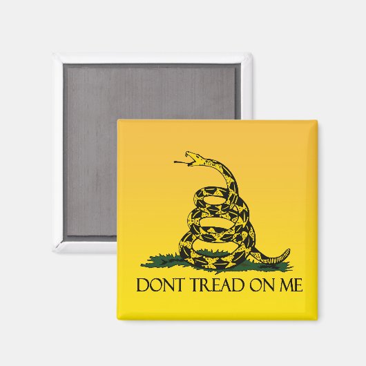 Gadsdenflagge, gelber Hintergrund Magnet (Vorderseite/Rückseite)