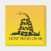 Gadsdenflagge, gelber Hintergrund Magnet (Vorne)