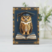 Gaduation wünscht Owl Wear Abschluss Hat Einladung (Stehend Vorderseite)