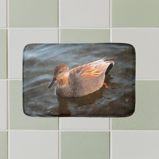 Gadwall Duck Drake am See Badematte