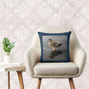 Gadwell Duck Blue Square Throw Kissen