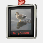 Gadwell Duck Frohe Weihnachten Gerahmte Metallverz Ornament Aus Metall (Links)