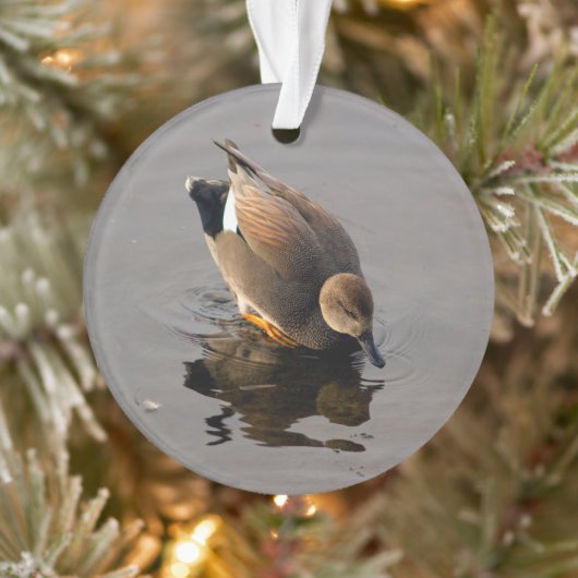 Gadwell Duck und Reflektion Weihnachten zweiseitig Ornament (Baum)