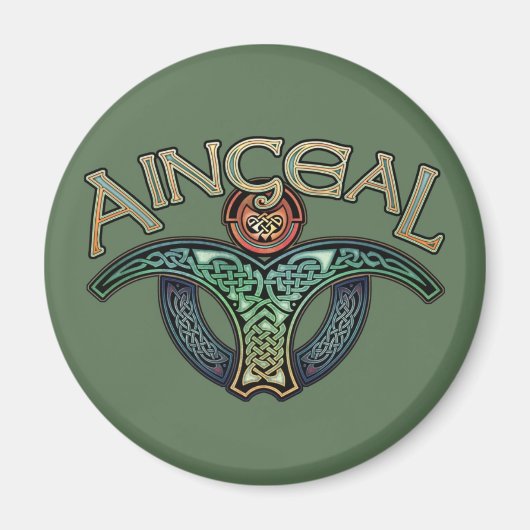 Gaelic Angel Round Magnet (Vorne)