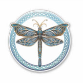 Gaelic Dragonfly Celtic Scottish Long Sleeve T-Shi Aufkleber (Vorderseite)