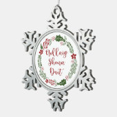 Gaelic Frohe Weihnachtsfeier, Nollaig shona duit Schneeflocken Zinn-Ornament (Rechts)