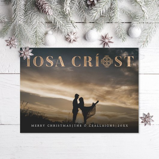 Gaelic Íosa Críost Cross Foto Weihnachtskarte Feiertagskarte