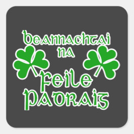 Gaelic St. Patrick's Day  Quadratischer Aufkleber